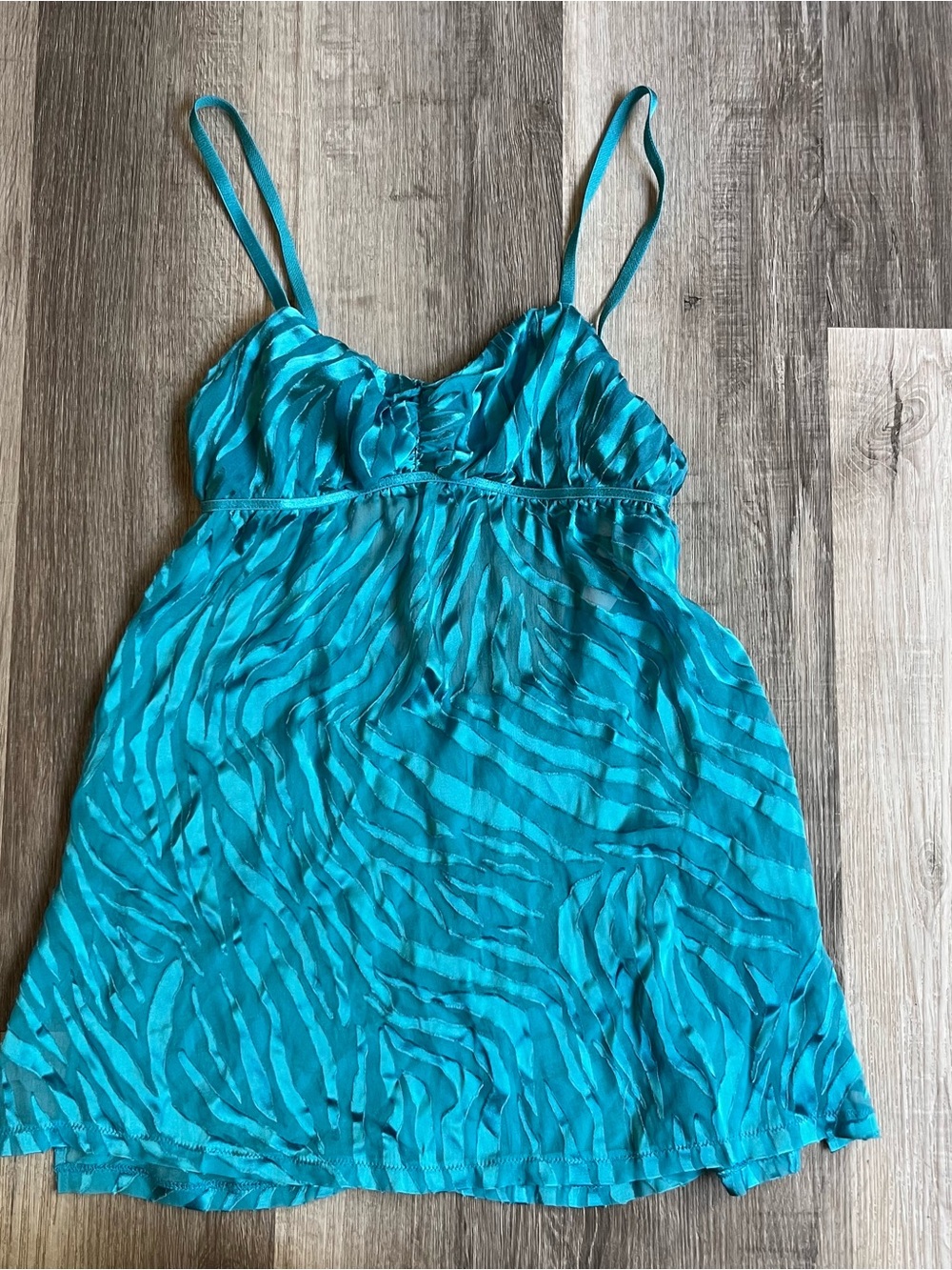 Vintage victorias secret Turquoise Zebra-Print Spaghetti Strap Tank Top